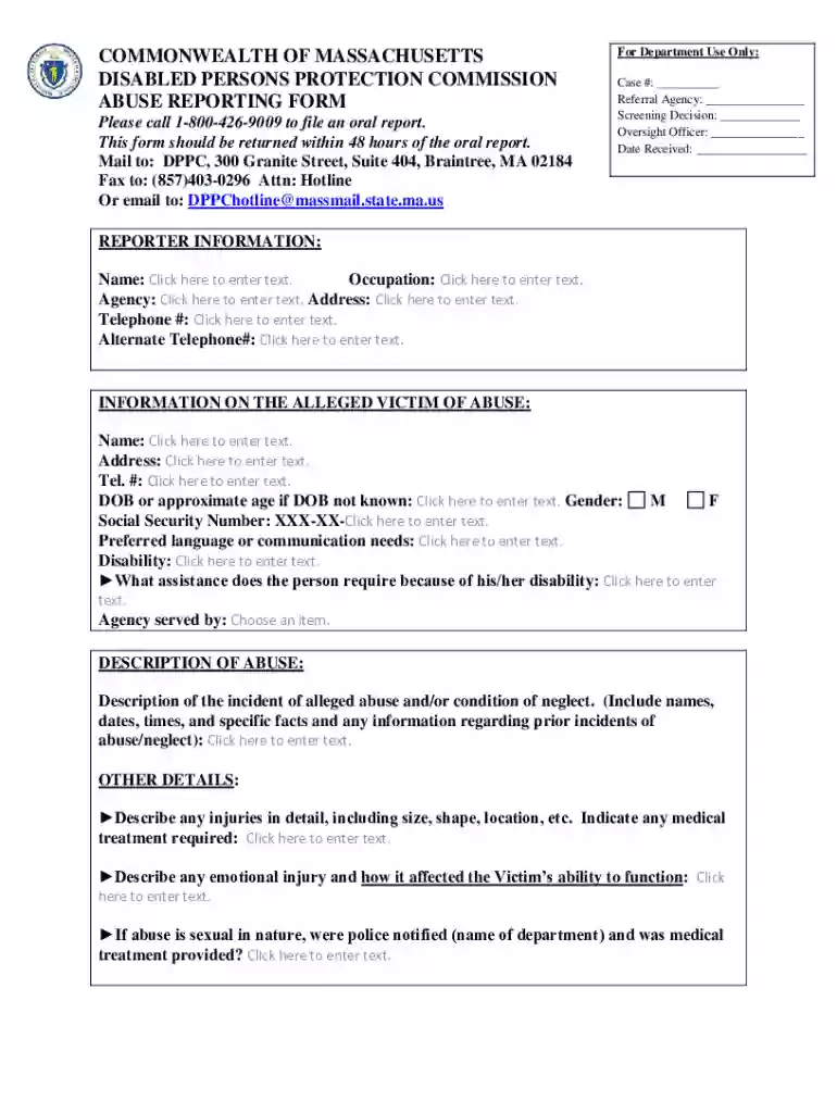 Reporting abuse and neglectMass How to file a report of abuse or neglectMass How to file a report of Preview on Page 1