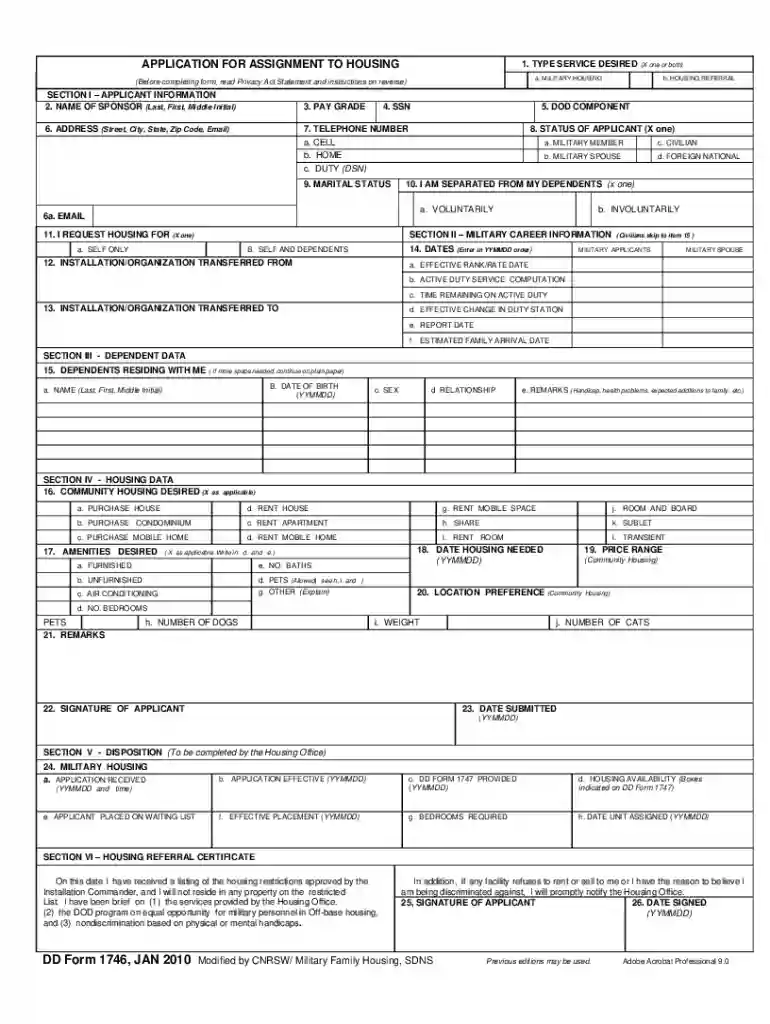 dd form 1746 Preview on Page 1