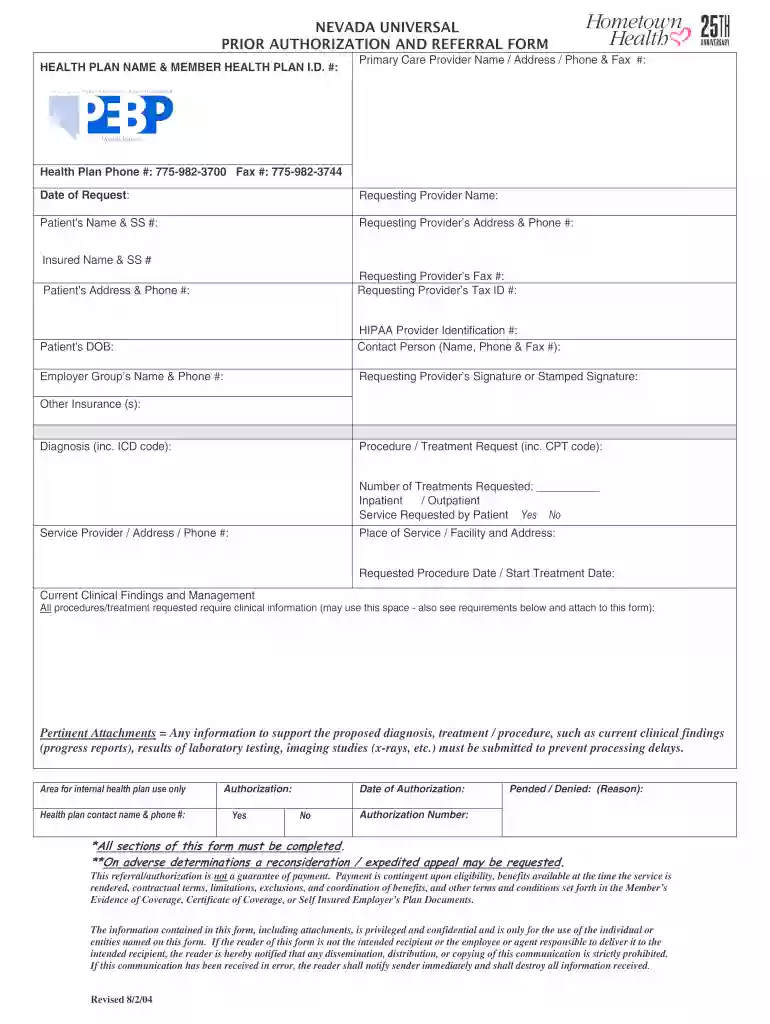 universal referral form Preview on Page 1