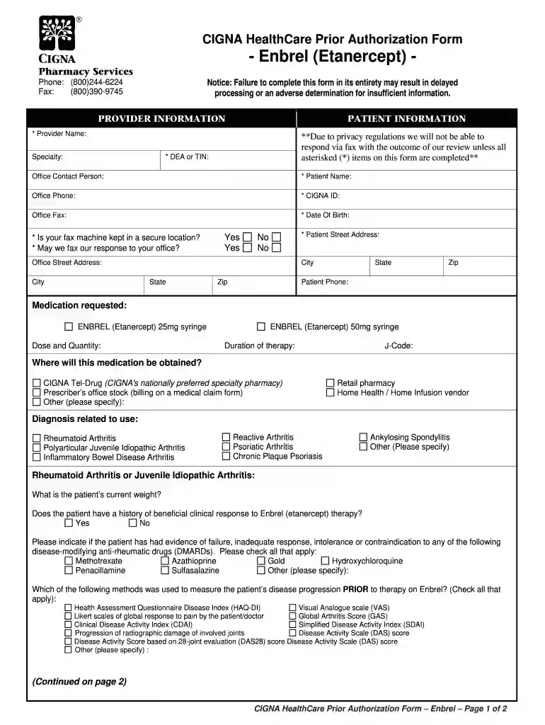 prior authorization form Preview on Page 1