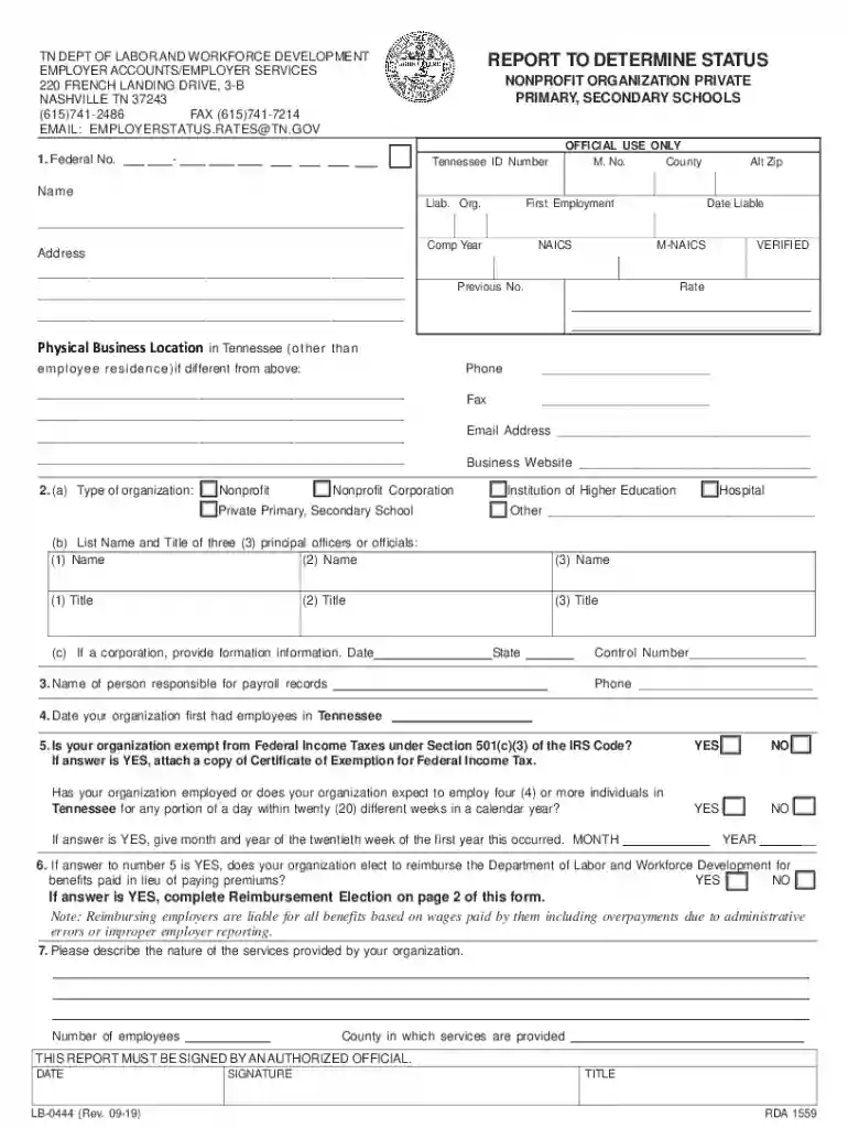 report determine status nonprofit Preview on Page 1