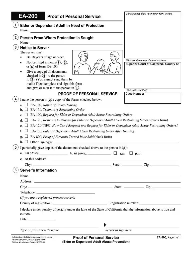 ea 200 2012 form Preview on Page 1