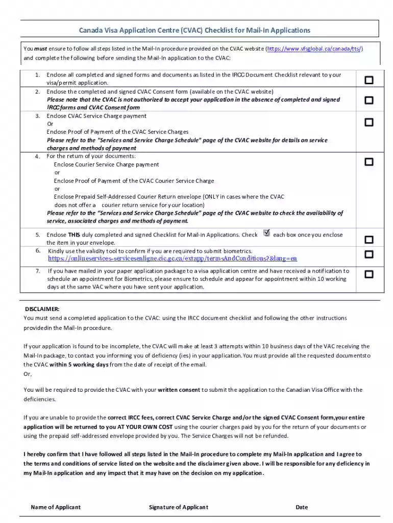 cvac checklist Preview on Page 1