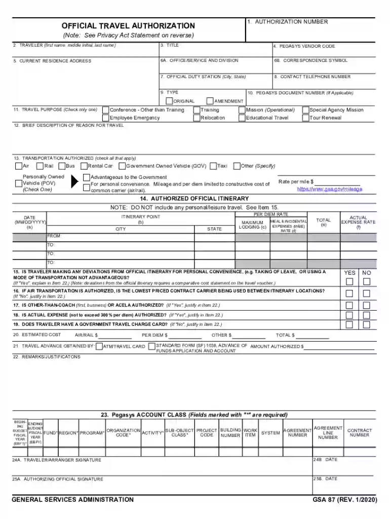 gsa form 24 Preview on Page 1