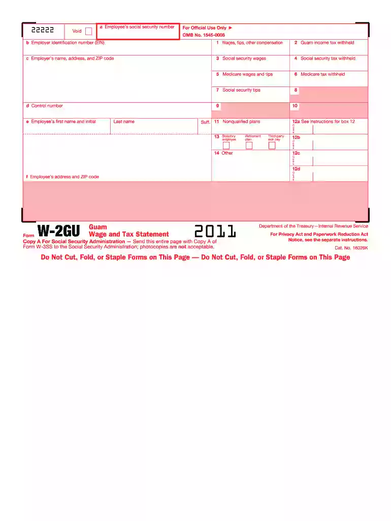 2011 w 2gu form Preview on Page 1