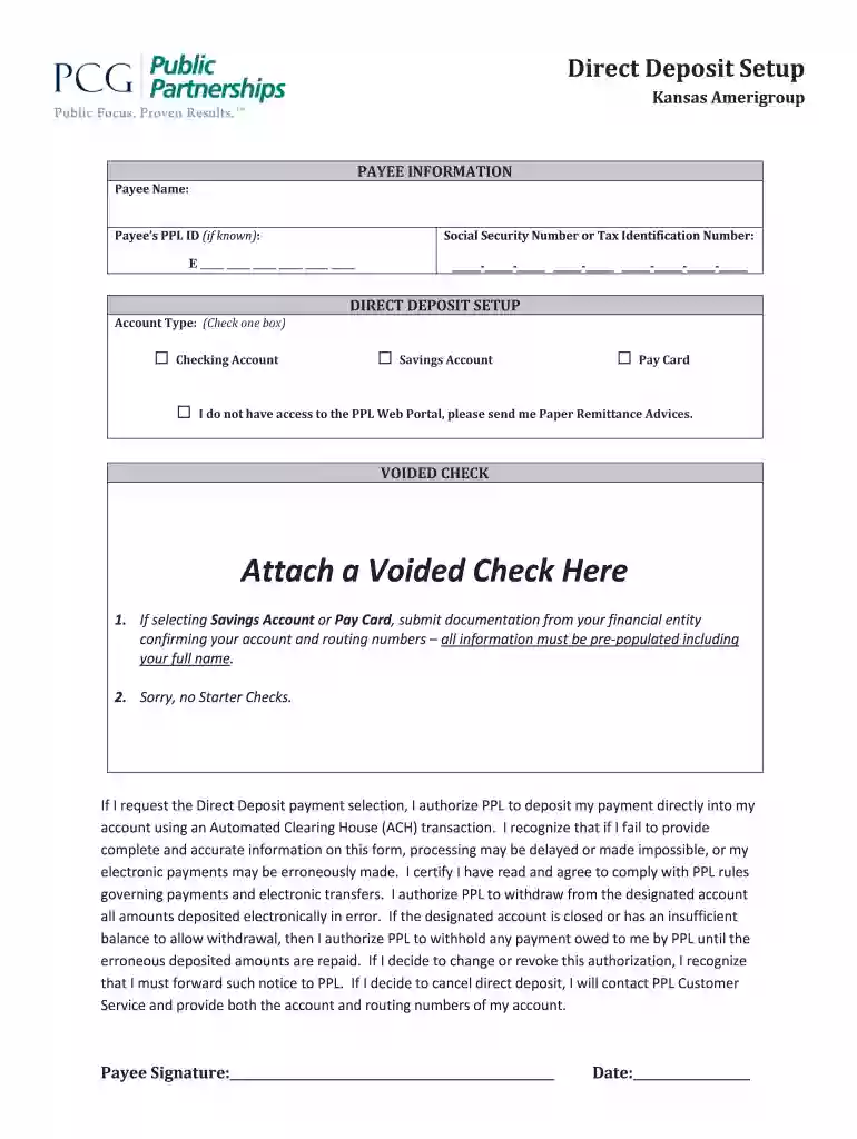 public partnerships direct deposit form Preview on Page 1