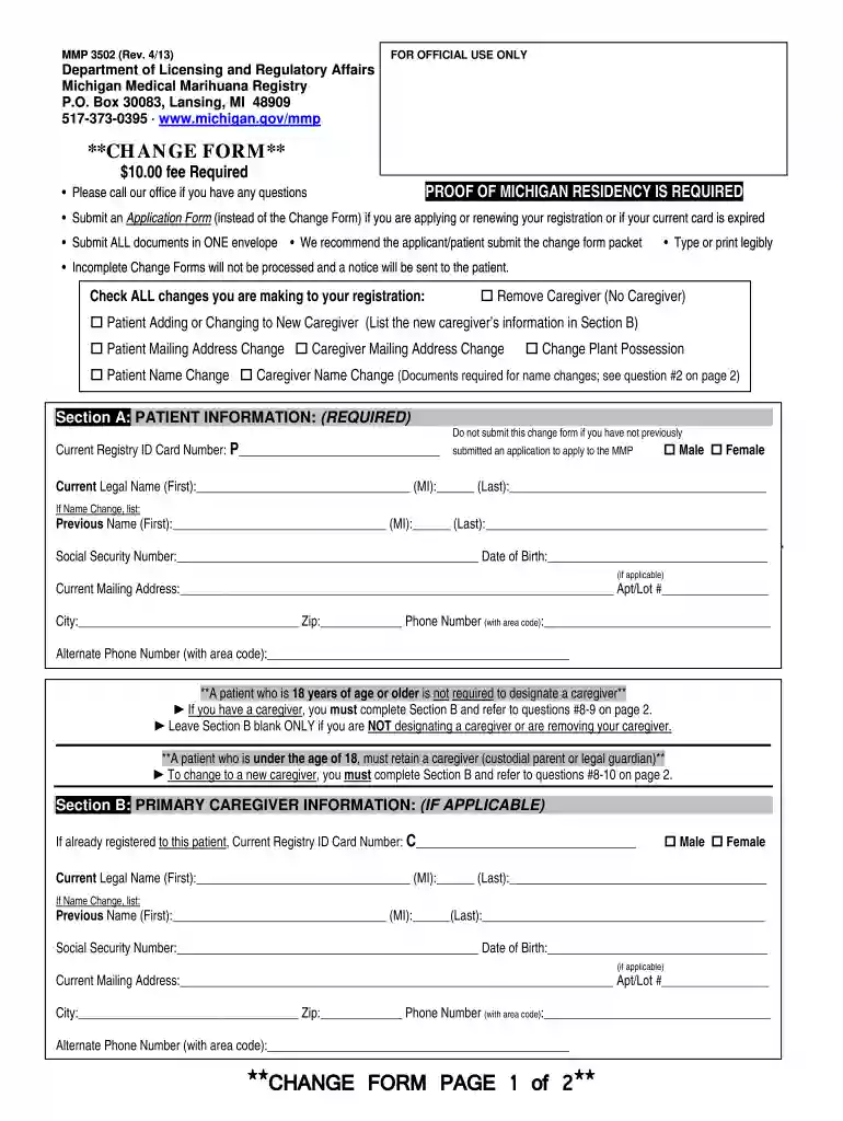 mmp form Preview on Page 1