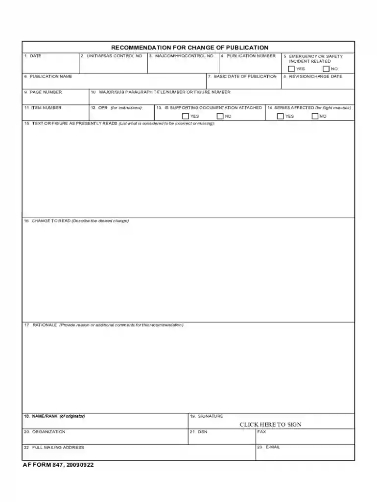 af form 847 Preview on Page 1