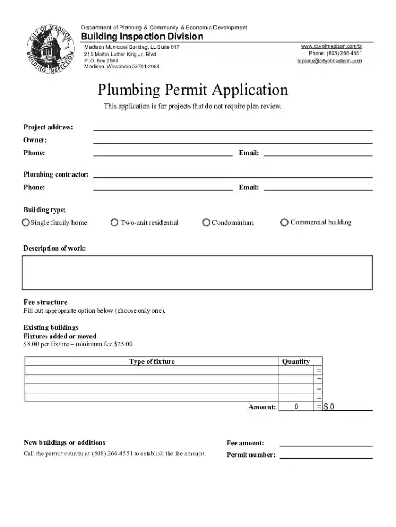 city of madison plumbing permit Preview on Page 1