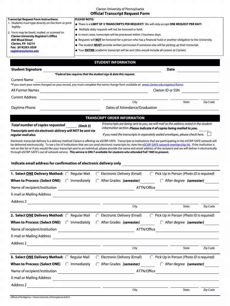 clarion transcript transcripts Preview on Page 1