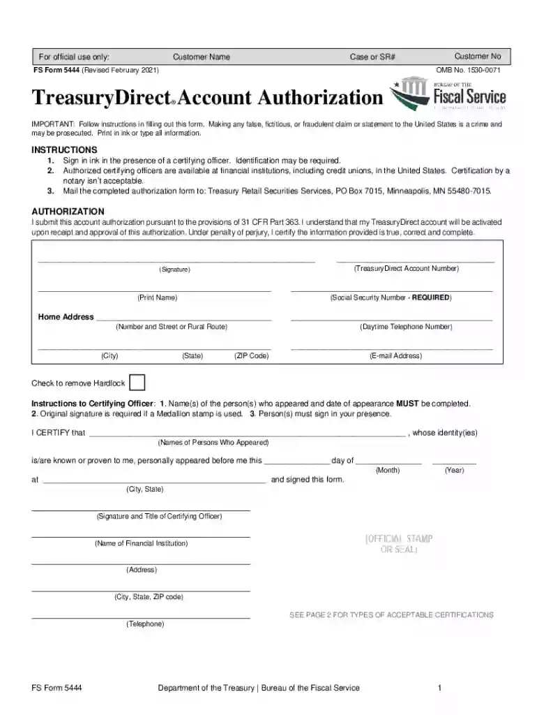 form 5444 Preview on Page 1