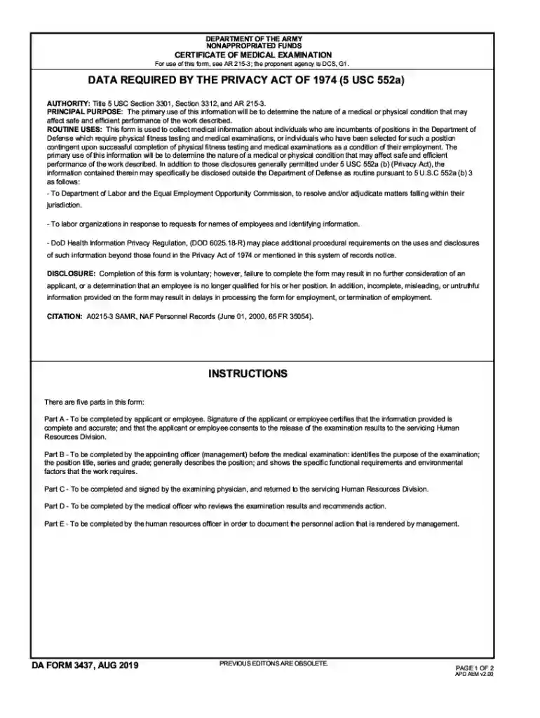 da form 3437 Preview on Page 1