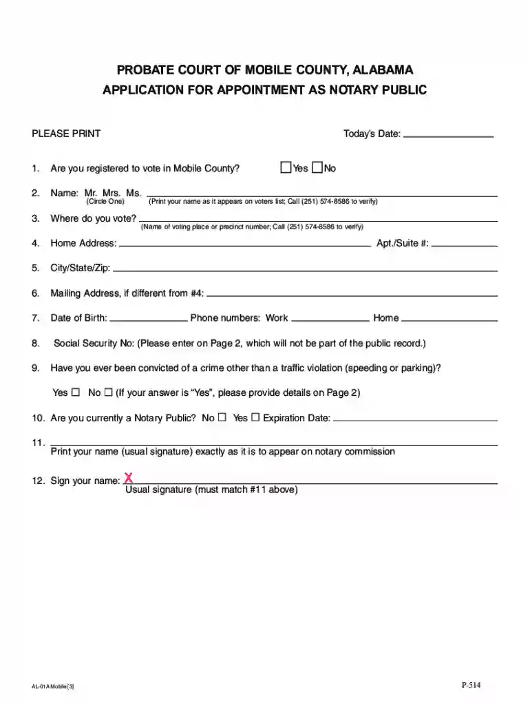 alabama notary application online Preview on Page 1