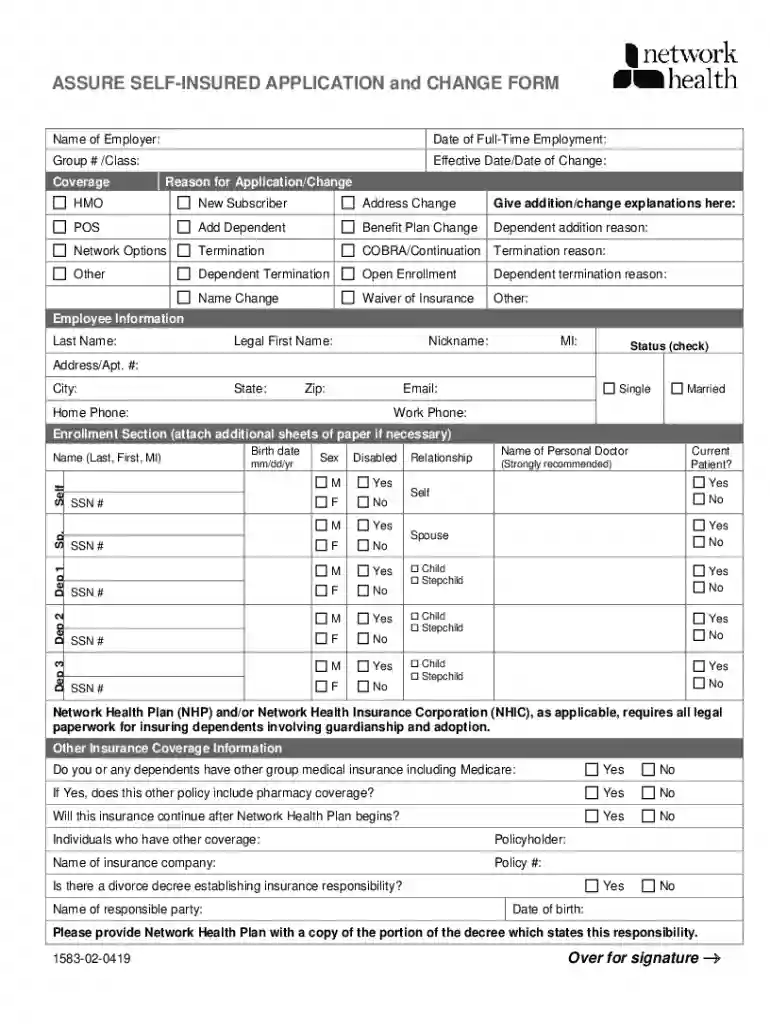 health assure application form Preview on Page 1