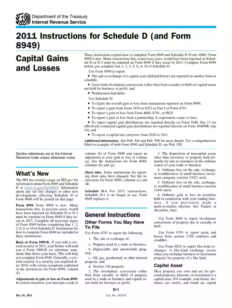 2010 form 1040 schedule d 2011 Preview on Page 1