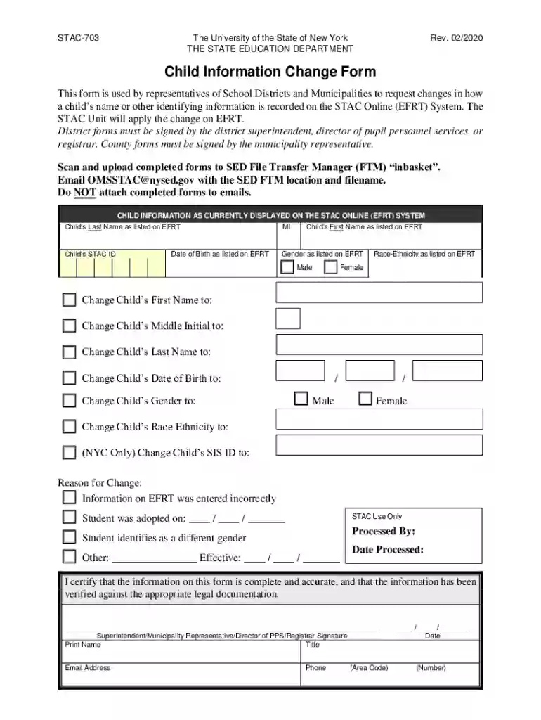 Form Request:STAC:NYSED - OMS - New York State Preview on Page 1