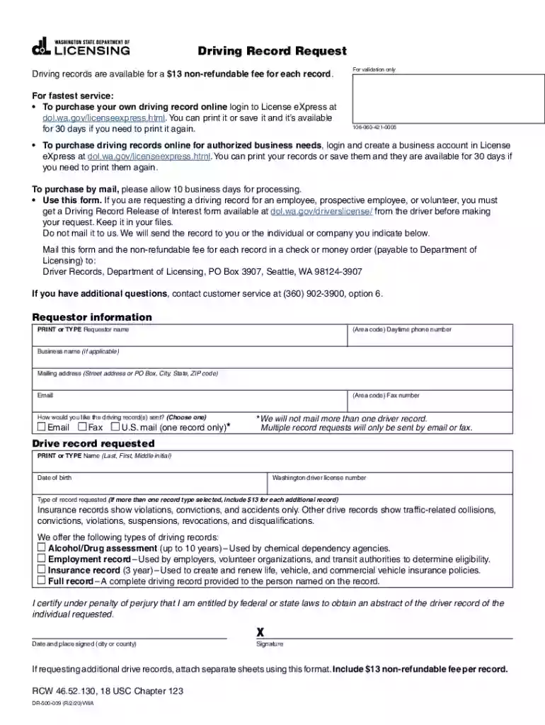form licensing driving record form Preview on Page 1