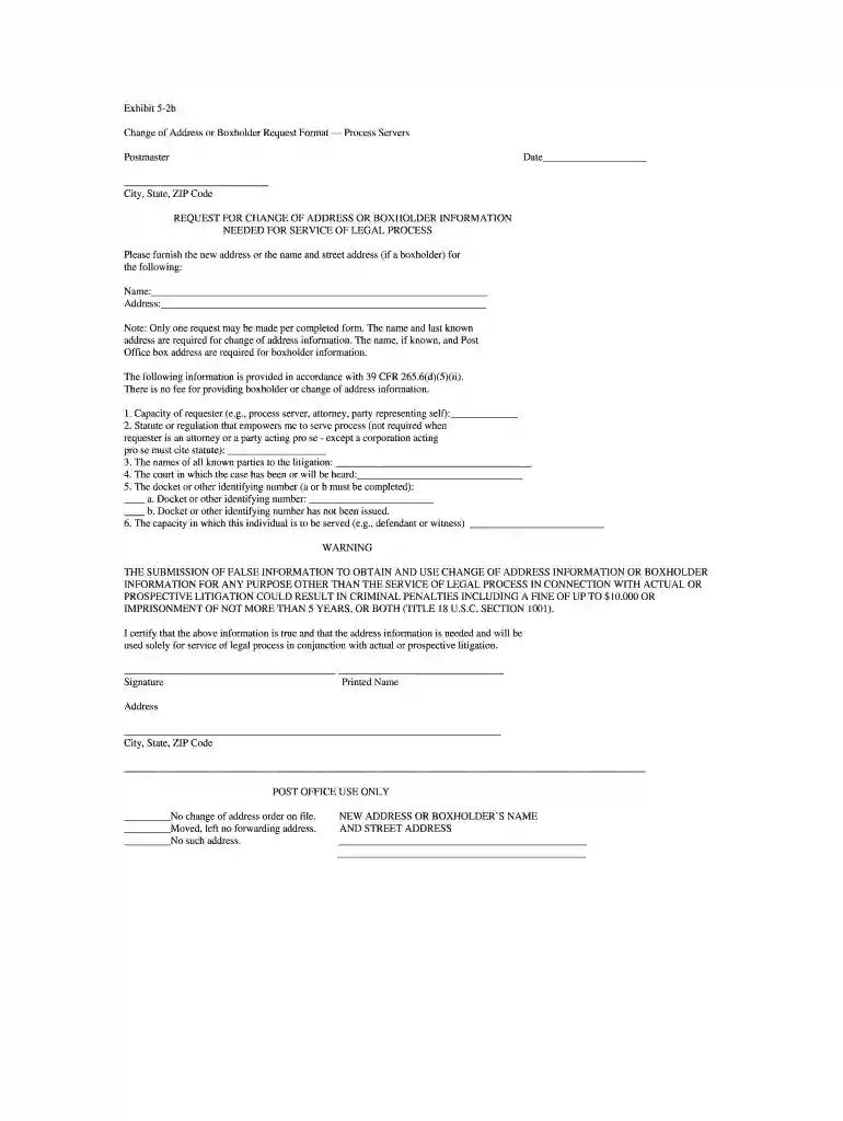 change address request Preview on Page 1