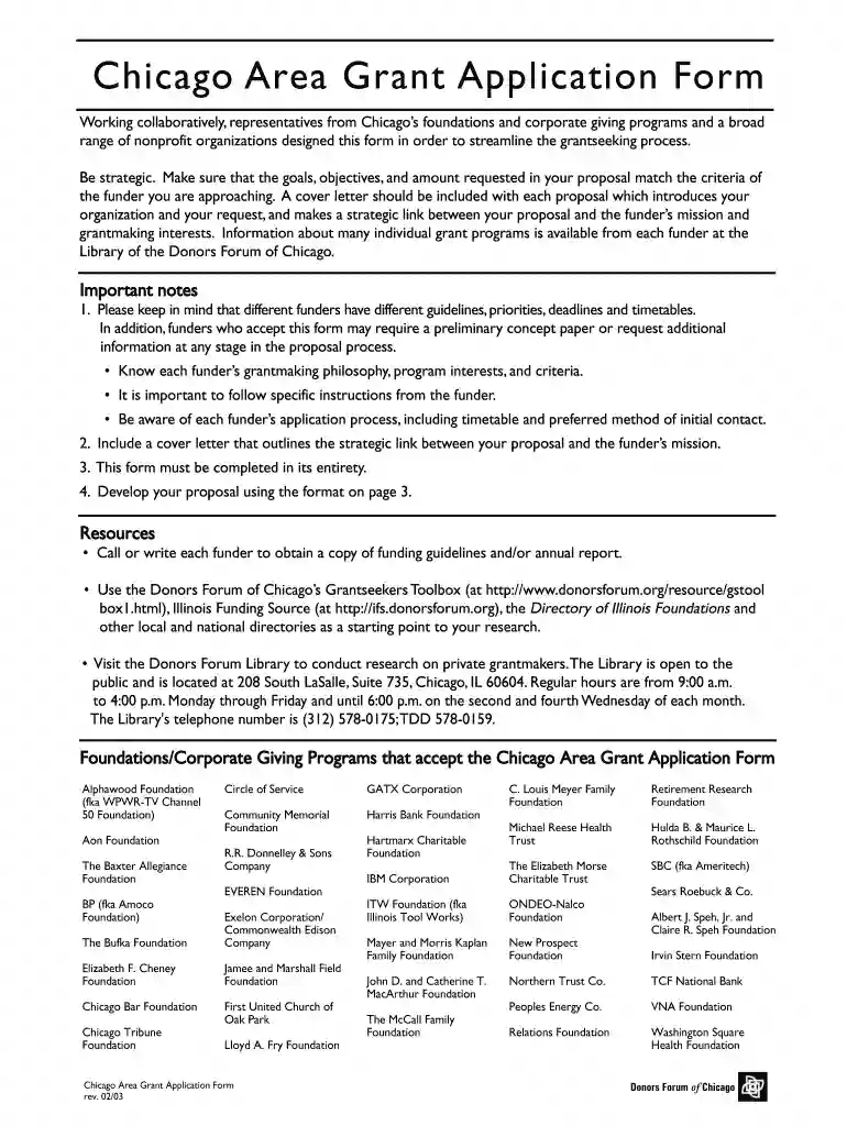grant application form Preview on Page 1