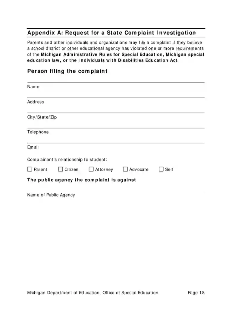 Special Education Problem Solving Process - State of Michigan Preview on Page 1