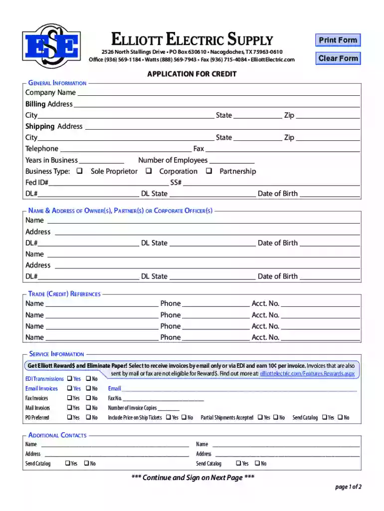 CREDIT APPLICATION (3 pages) PLEASE COMPLETE THIS FORM IN Preview on Page 1