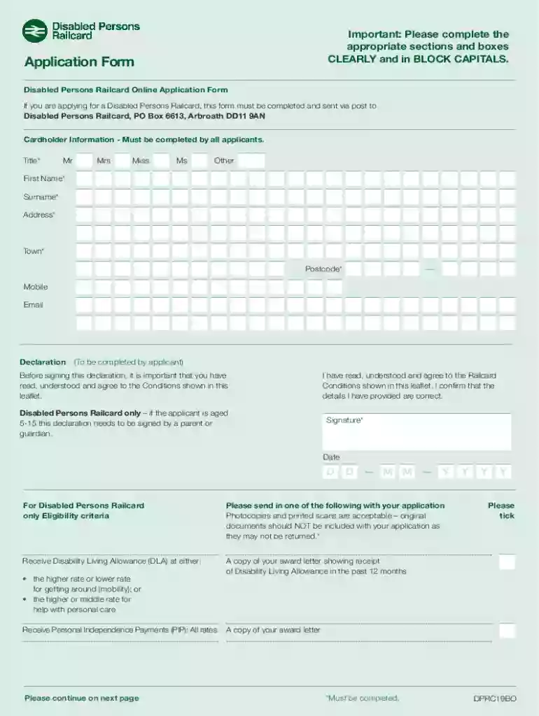 apply for disabled railcard Preview on Page 1
