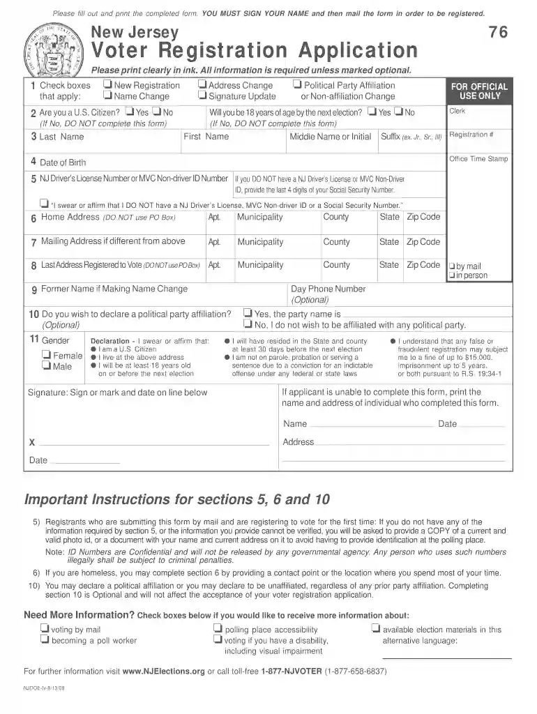 can i change my voter registration address online in nj Preview on Page 1