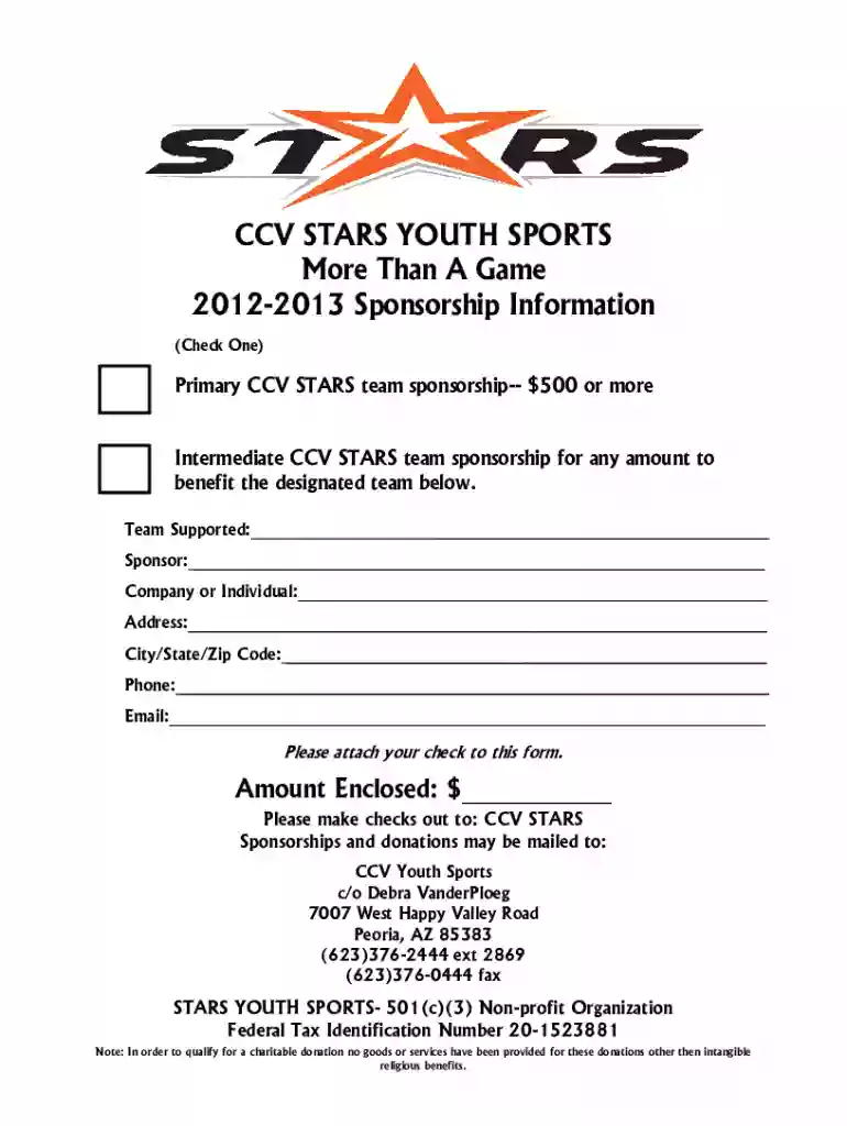 team sponsorship form Preview on Page 1