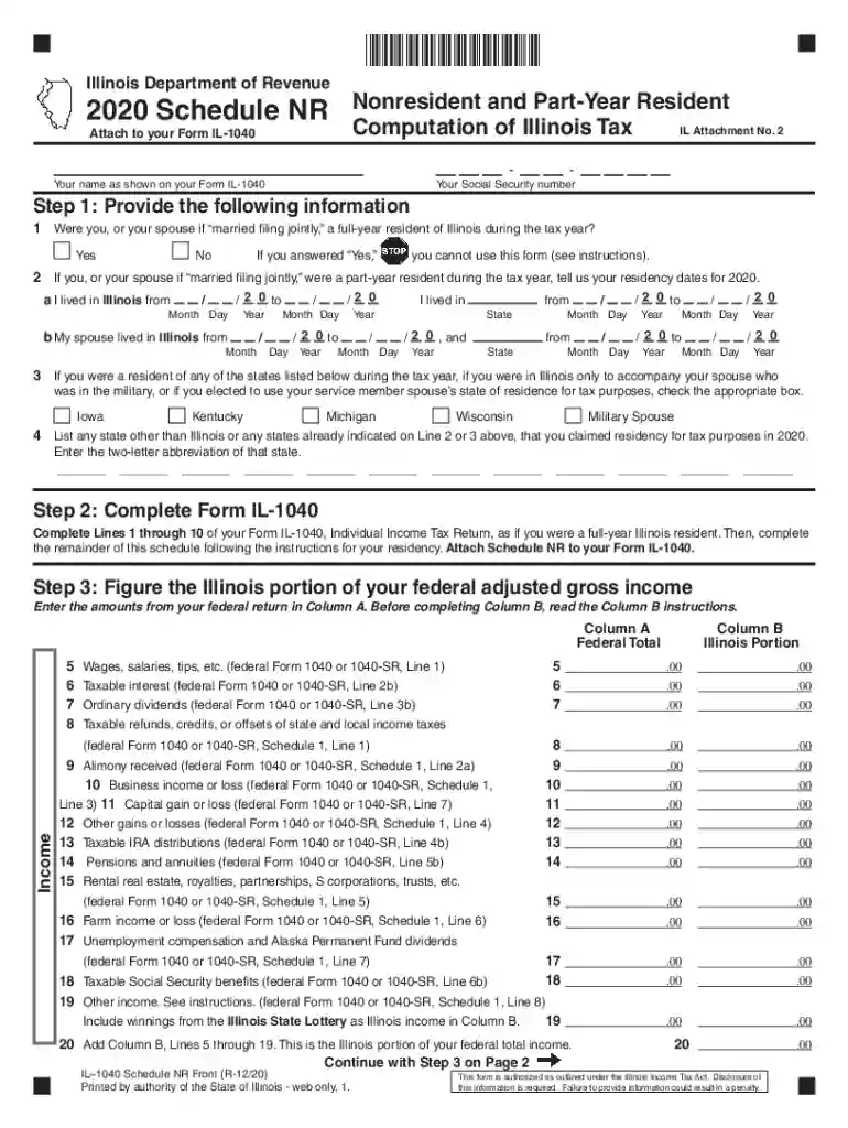 schedule nec form 1040 nr Preview on Page 1