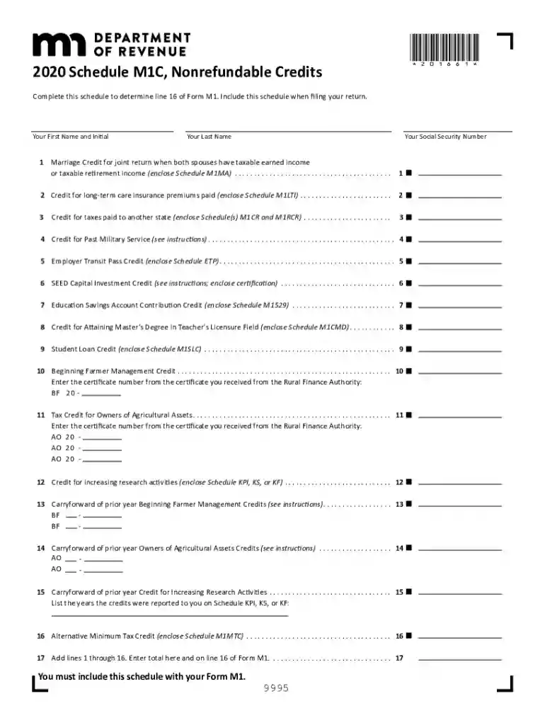 schedule m1c Preview on Page 1