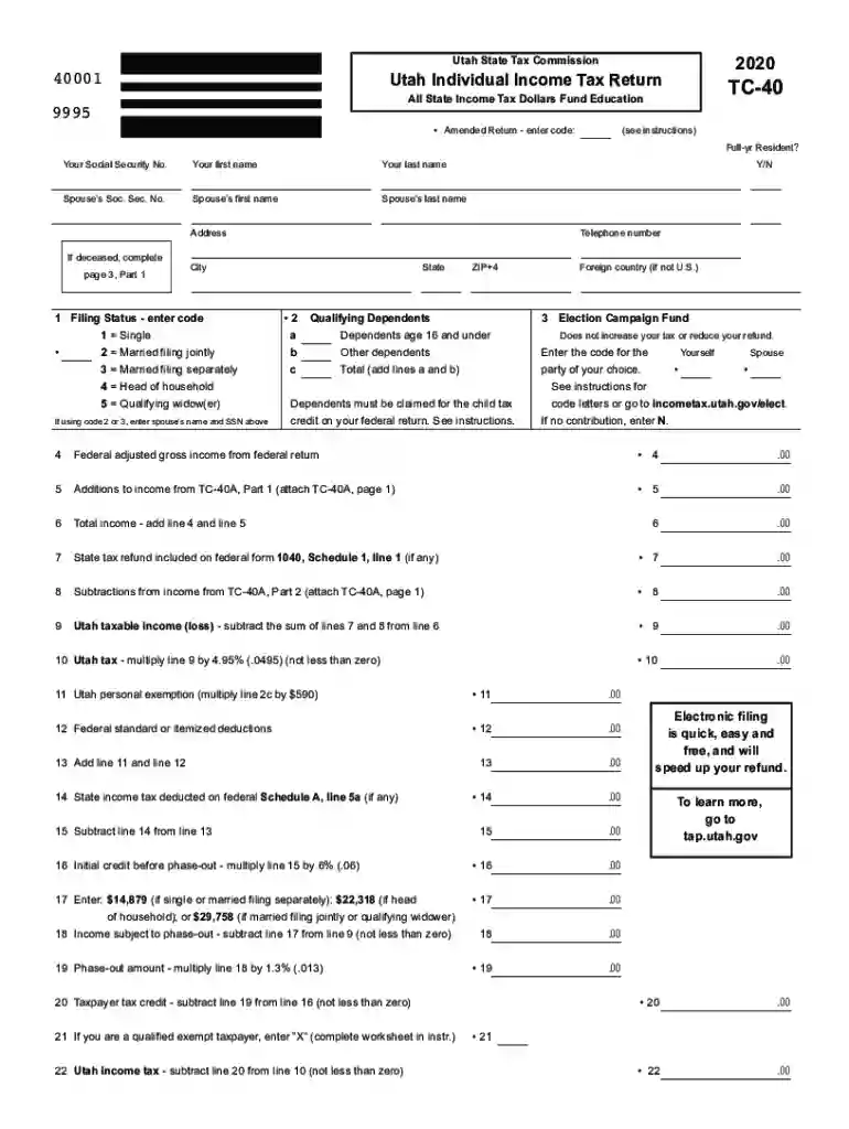 utah income tax forms Preview on Page 1