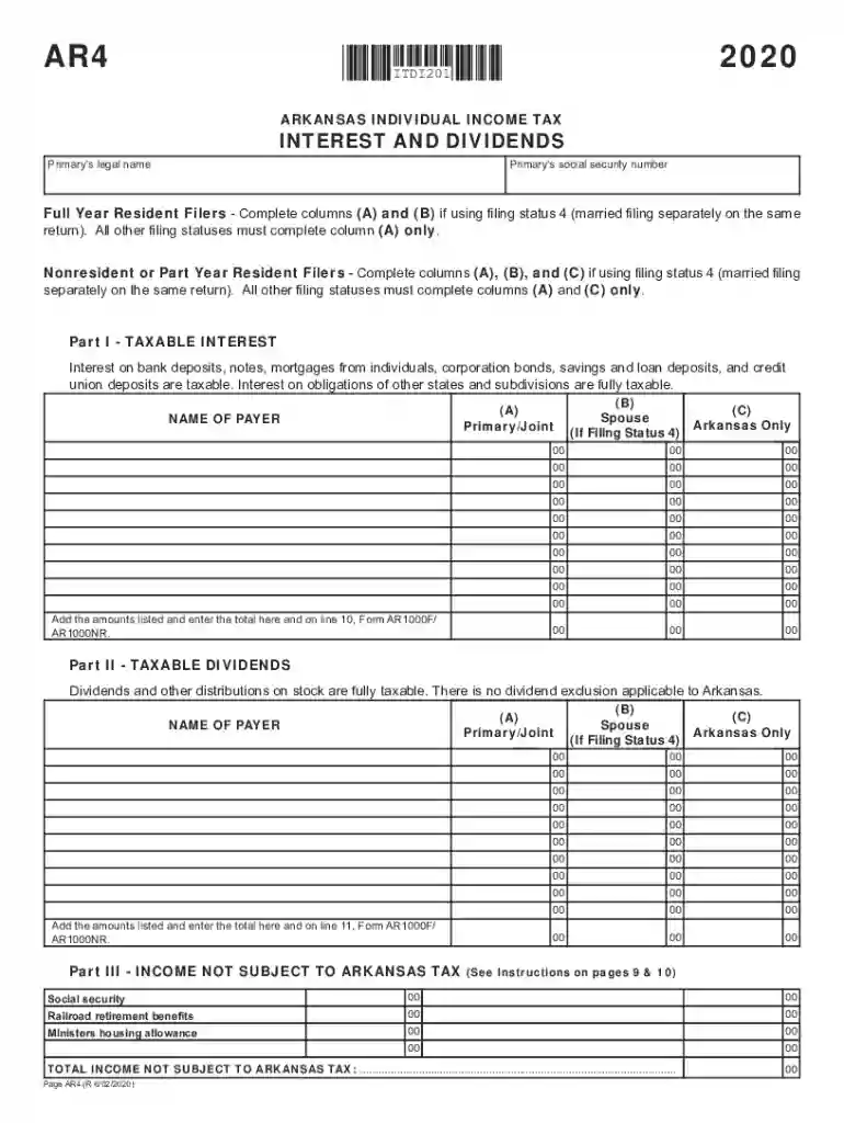 ar4 form in export Preview on Page 1
