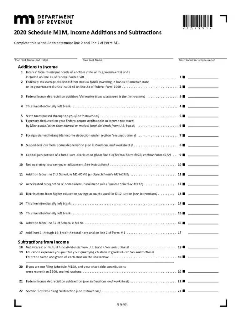 2020 schedule m1m Preview on Page 1