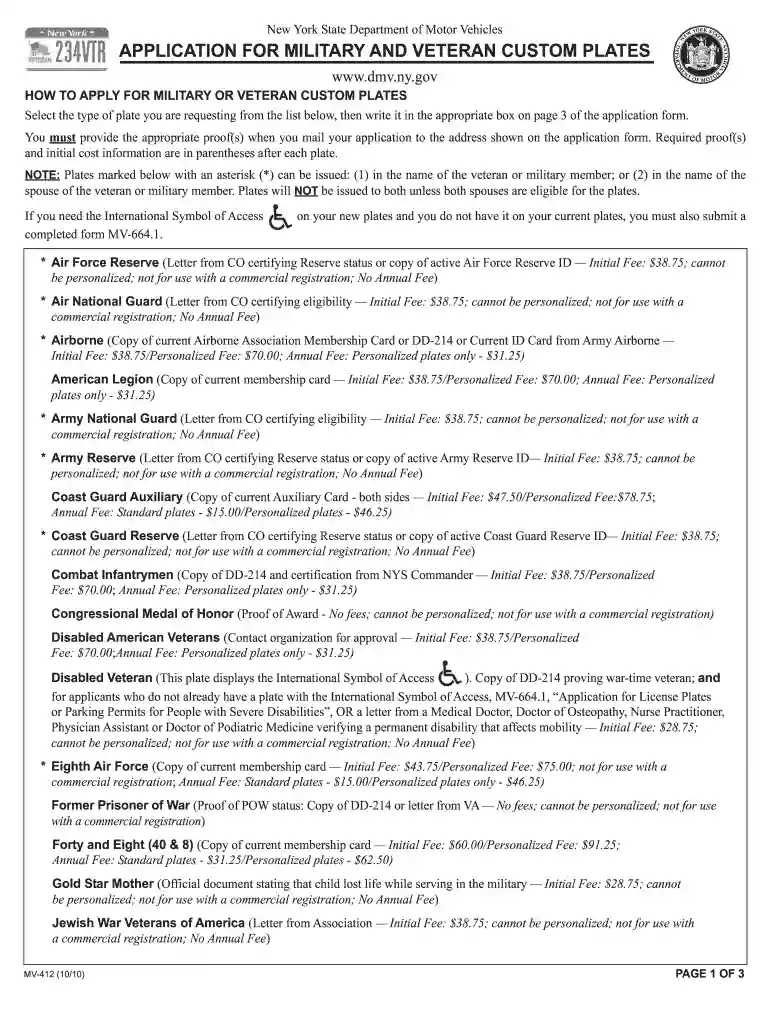 mv 412 form Preview on Page 1