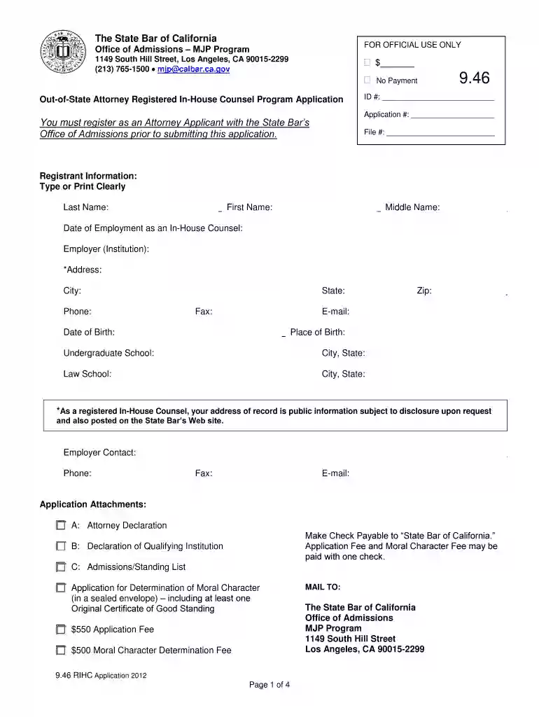 california in house counsel registration Preview on Page 1