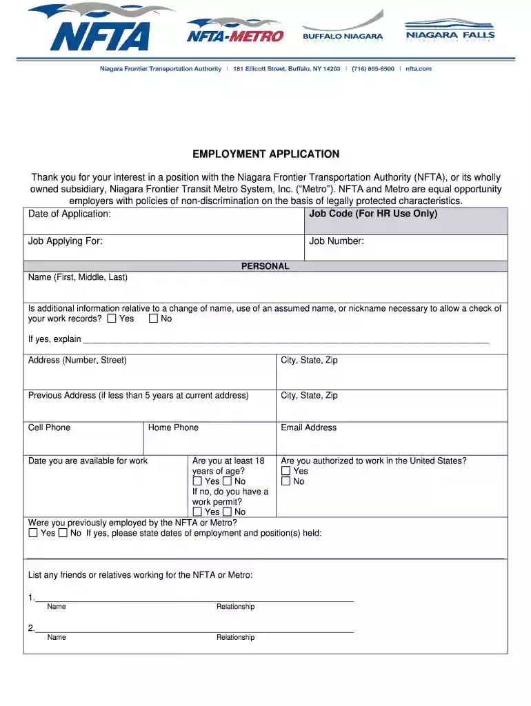 nfta job application Preview on Page 1