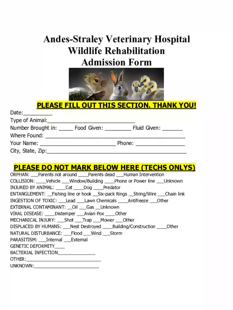 Andes-Straley Veterinary Hospital Wildlife Rehabilitation Preview on Page 1