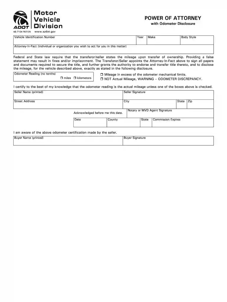 adot power of attorney Preview on Page 1