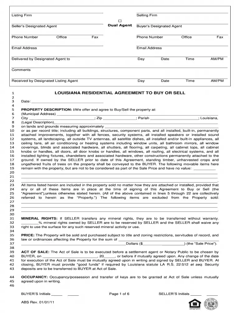 louisiana purchase agreement 2022 Preview on Page 1