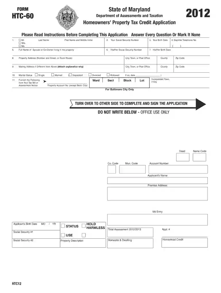 form htc 60 2012 Preview on Page 1