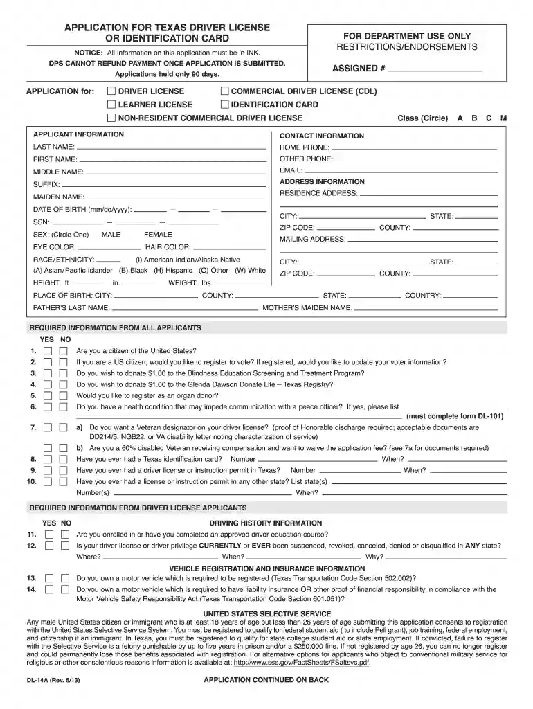 texas id online application Preview on Page 1