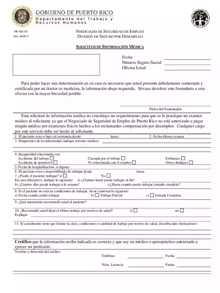 Medical Information Request Form Preview on Page 1