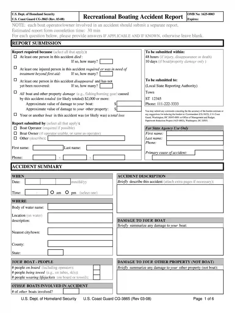 cg 3865 2008 form Preview on Page 1