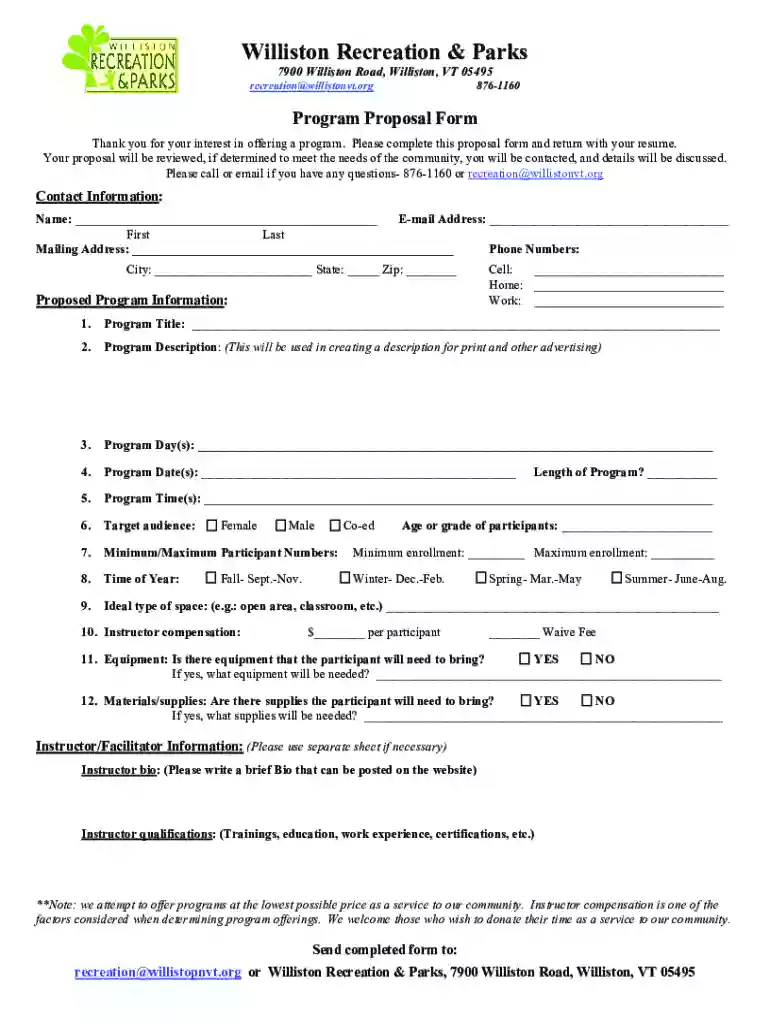 RECREATION CONTRACT INSTRUCTOR AGREEMENT Preview on Page 1