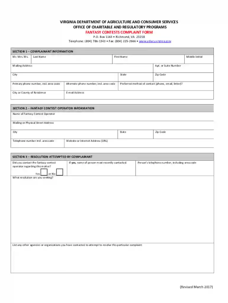 Charitable Solicitation - Virginia Department of Preview on Page 1