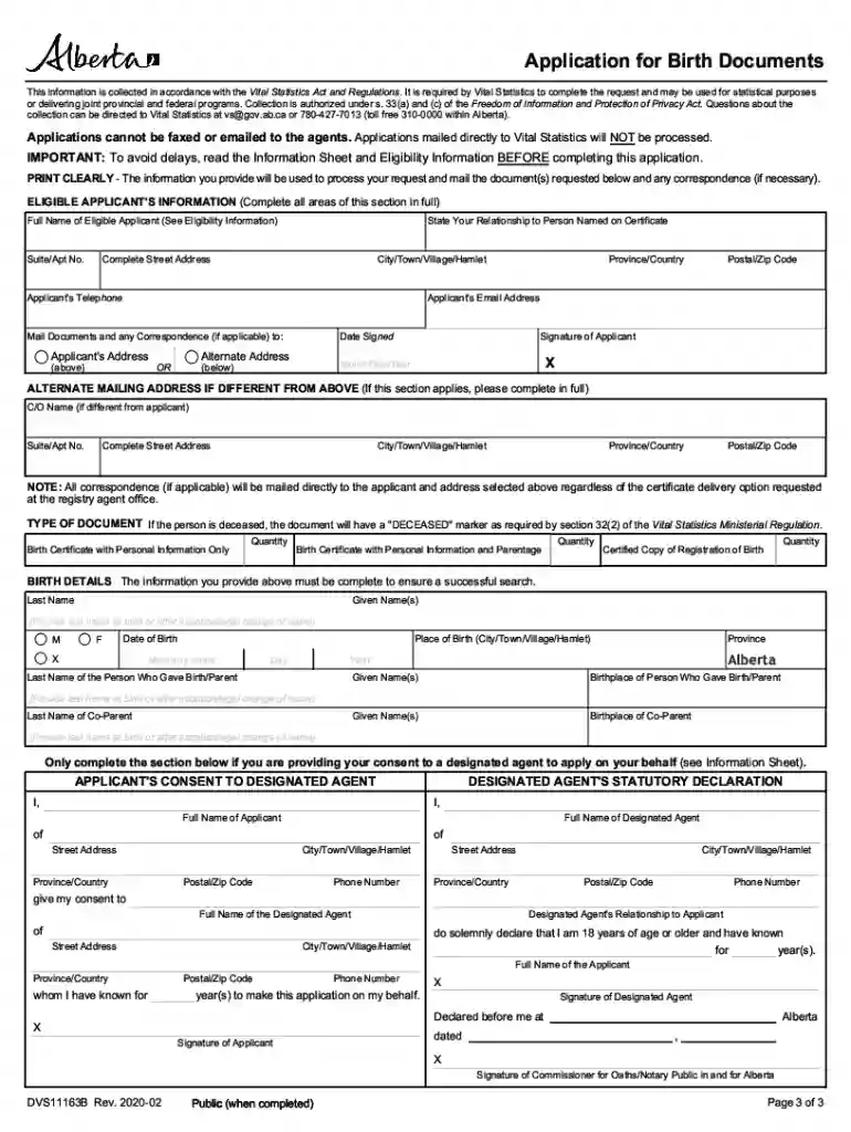alberta birth certificate application pdf Preview on Page 1