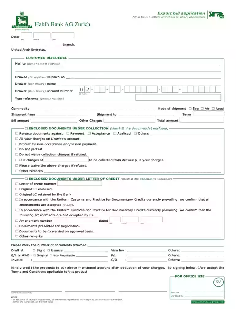 Request Letter for Export Bill Processing - Yes Bank Preview on Page 1