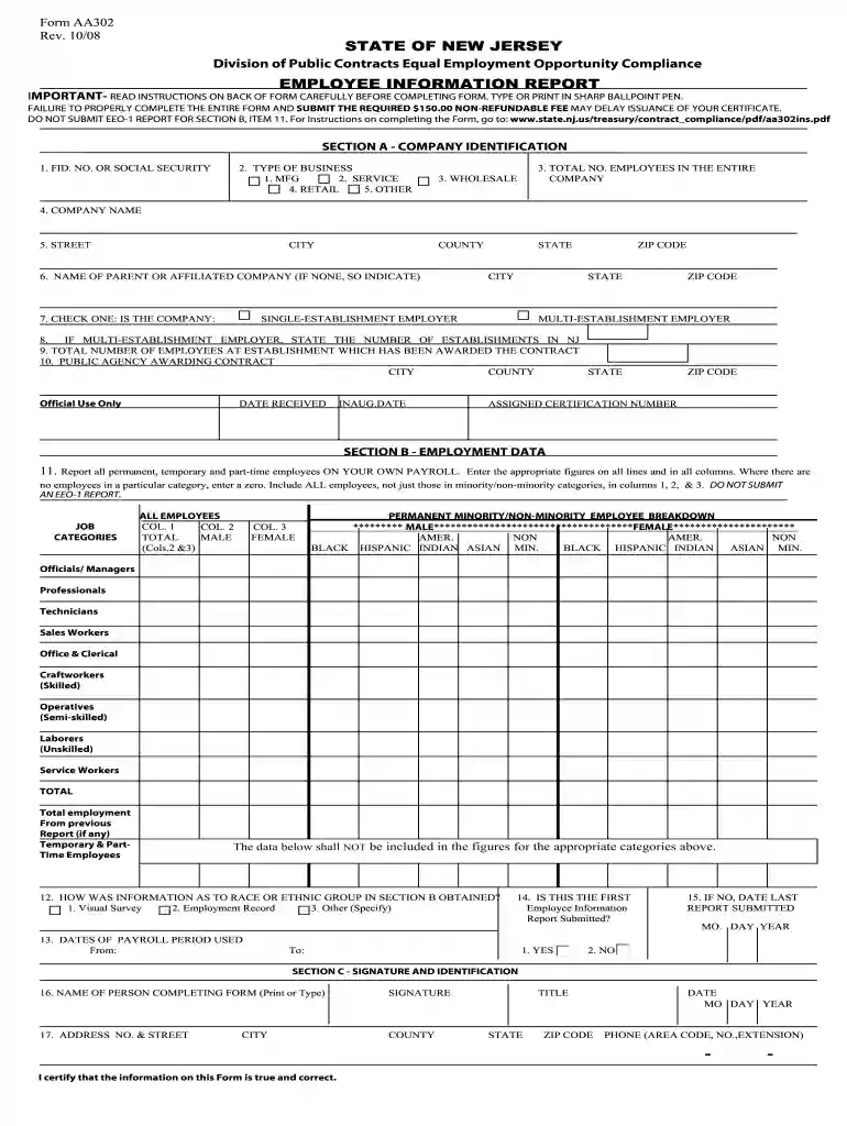 certificate of employee information report Preview on Page 1