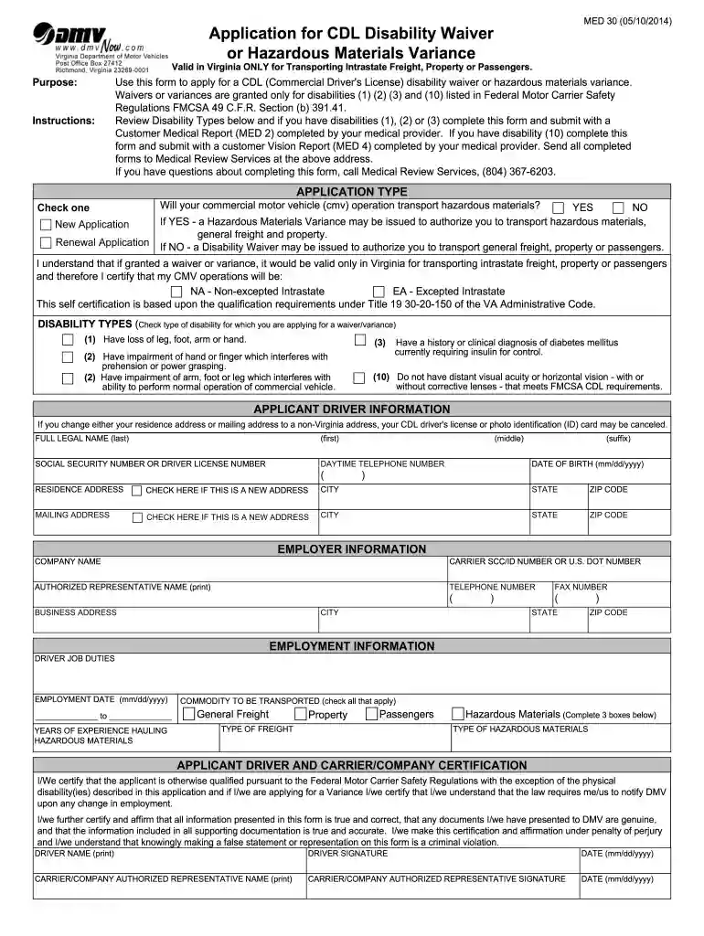 virginia emissions waiver form Preview on Page 1