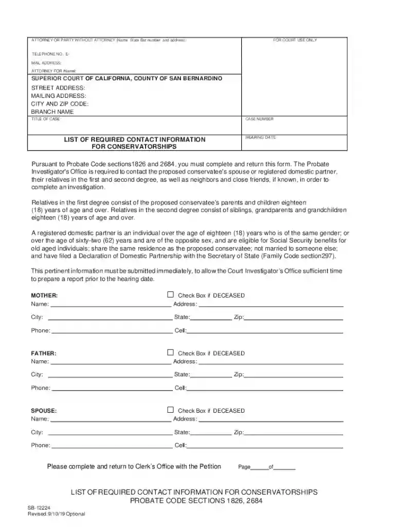 required contact information Preview on Page 1